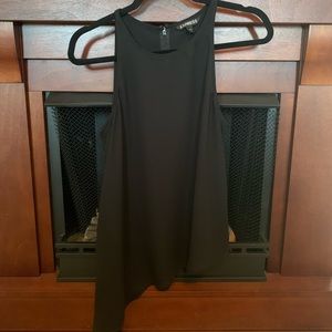 EXPRESS Black Split Back Asymmetrical Tank